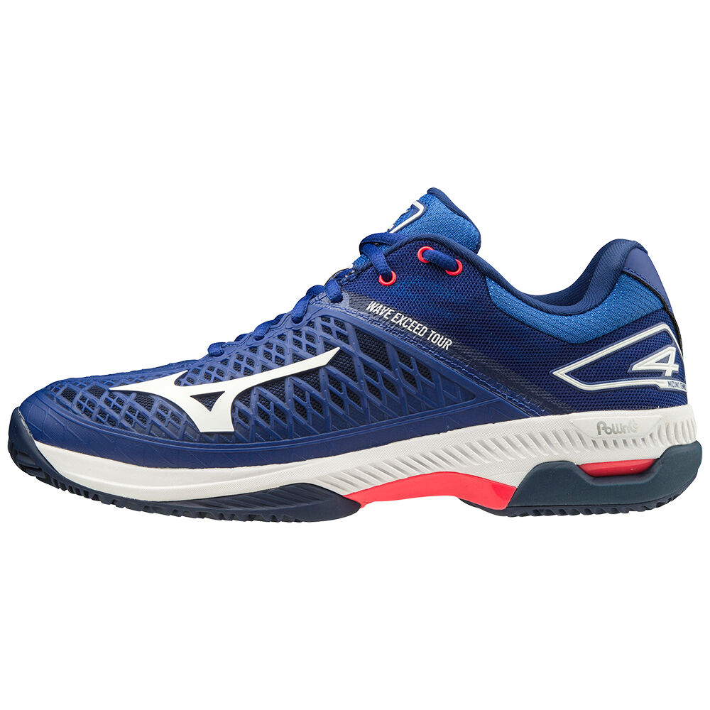 Mens Mizuno Wave Exceed Tour 4 Cc Tennis Shoes Blue/White/Pink Philippines (YLSPKT670)